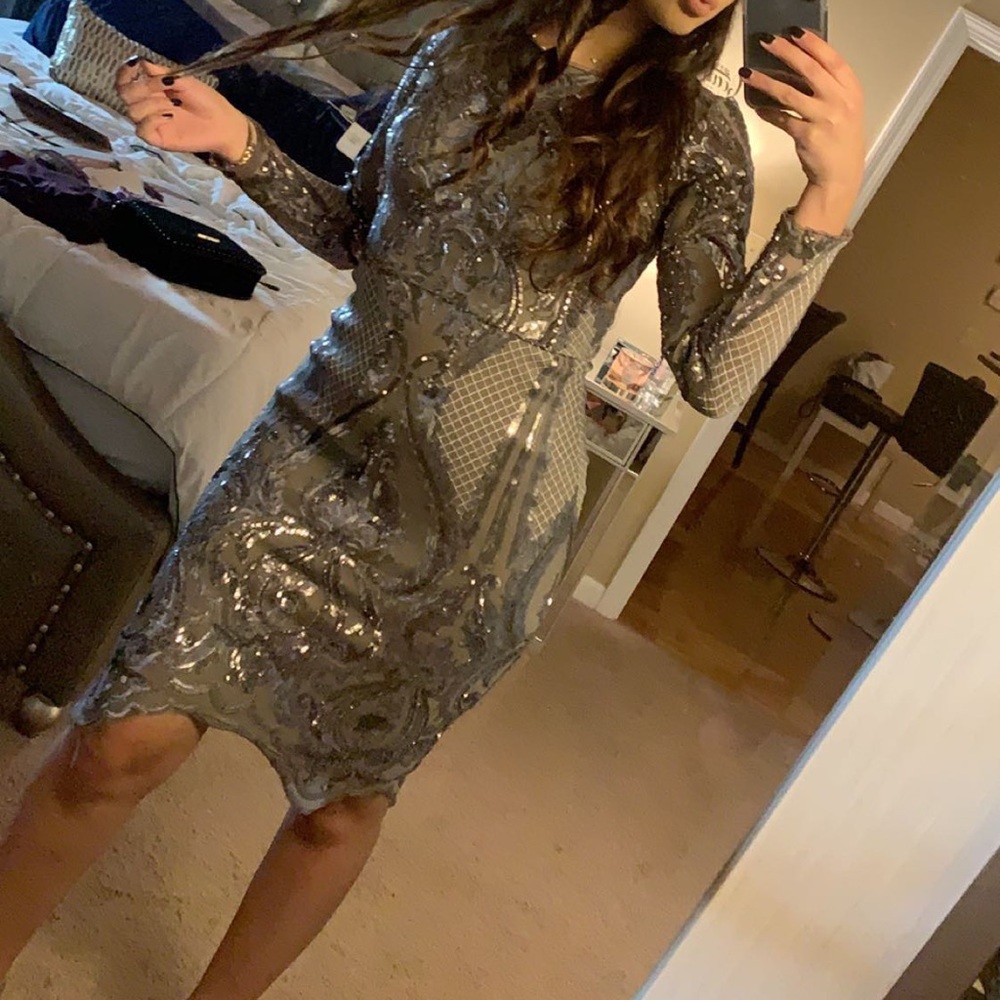 Silver sparkly formal dress